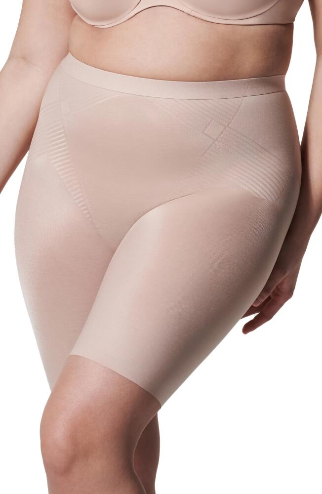 SPANX Thinstincts 2.0 Mid Thigh Shorts in Champagne Beige Cover