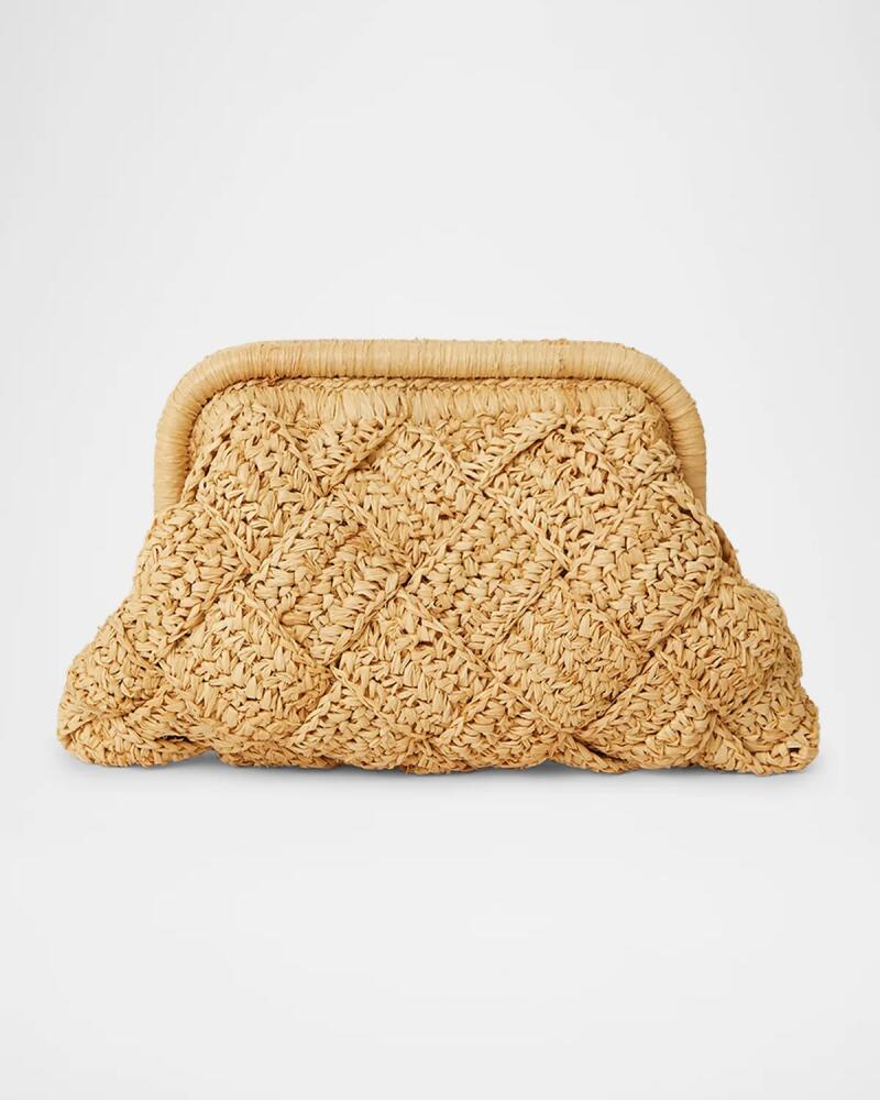 BTB Los Angeles Gigi Framed Woven Raffia Clutch Bag Cover