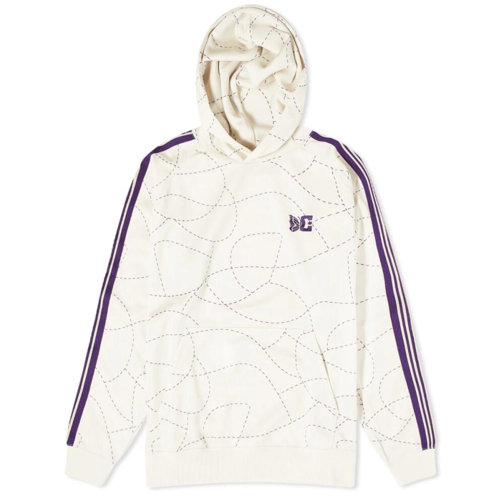 Needles Men's DC Printed Poly Smooth Track Hoodie in Ivory Cover