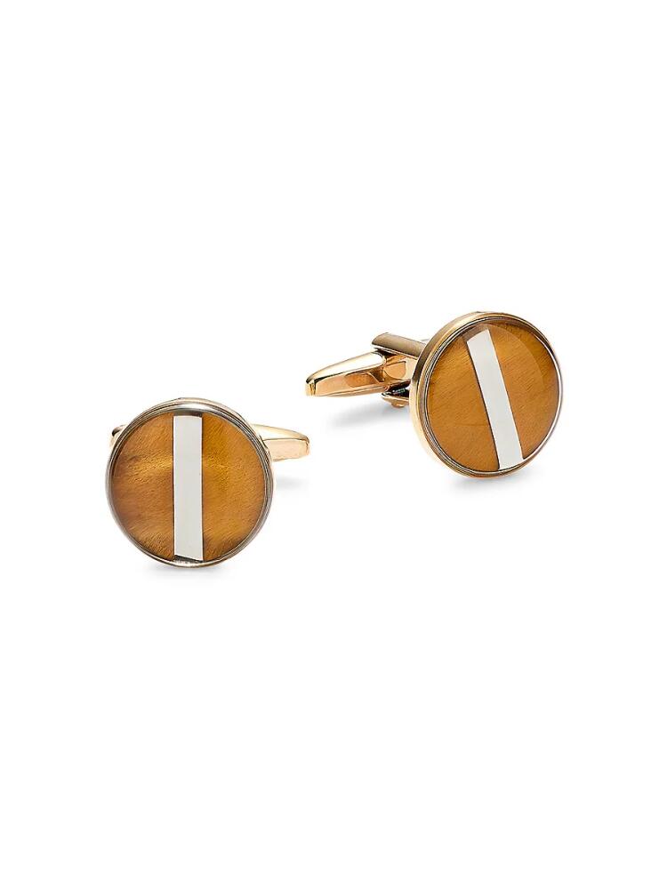 Esquire Men's Goldtone & Tigers Eye Cufflinks Cover