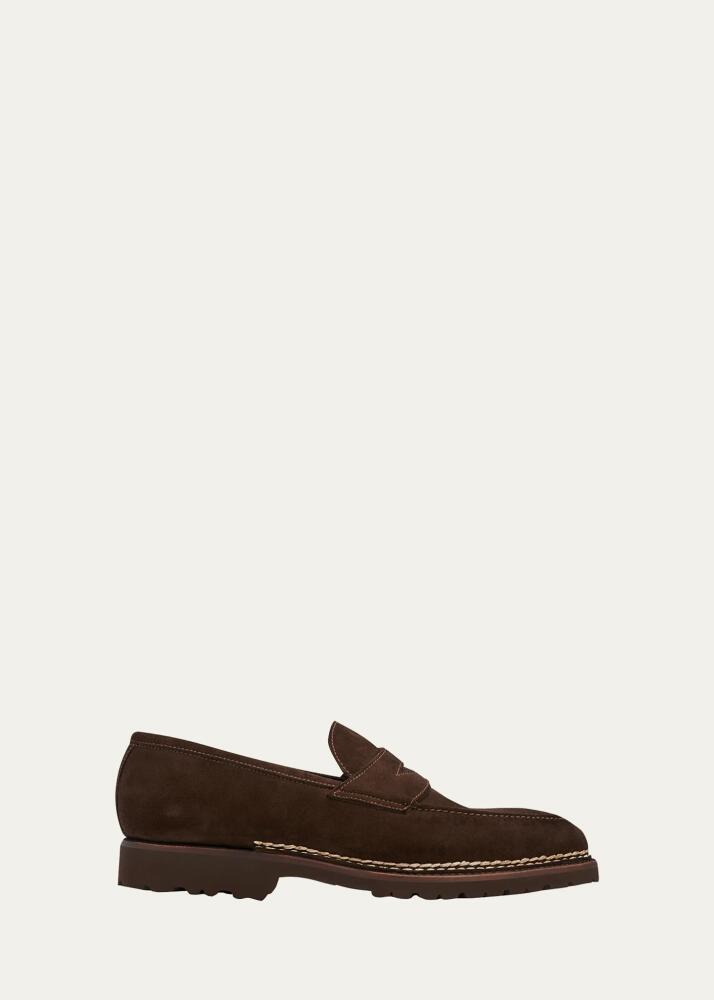 Bontoni Men's Principe Lug Sole Suede Penny Loafers Cover