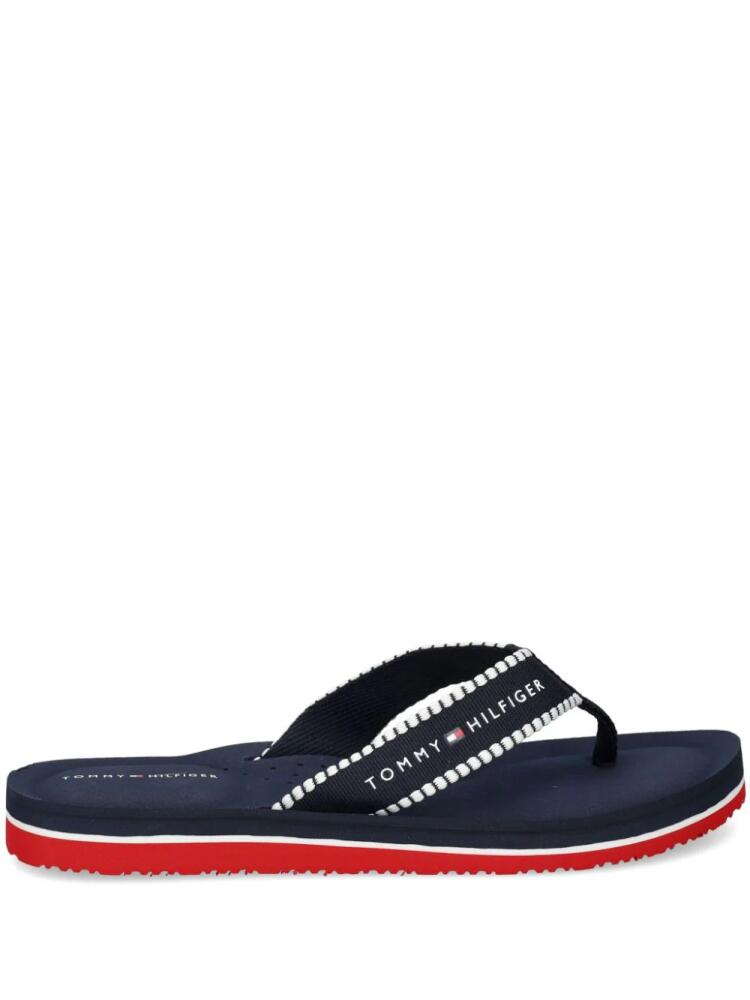 Tommy Hilfiger Webbing logo-print flip-flops - Blue Cover