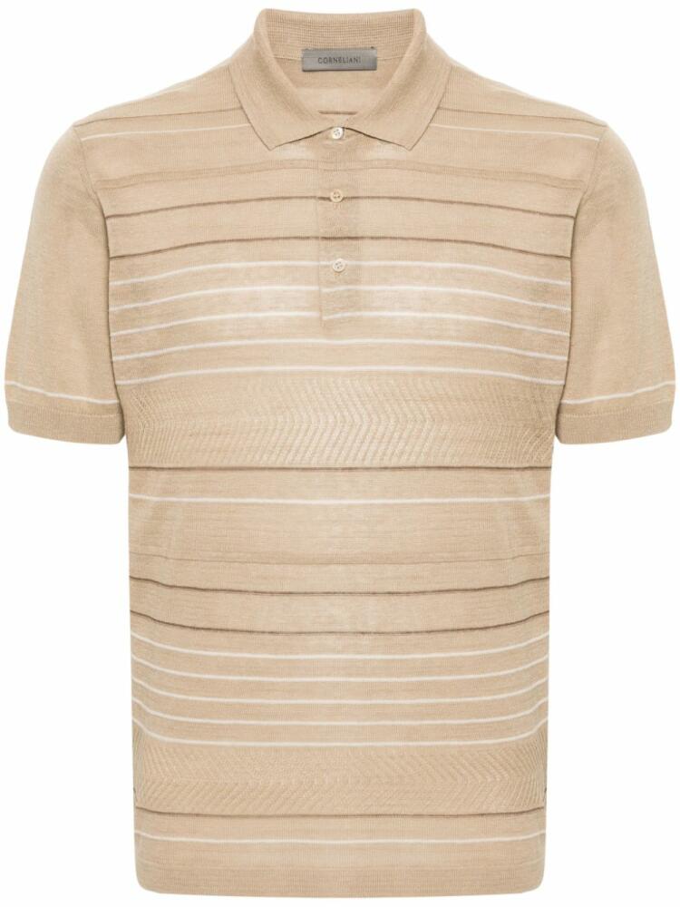 Corneliani striped polo shirt - Neutrals Cover