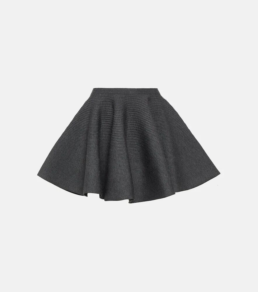 Alaïa Ribbed-knit wool-blend miniskirt Cover