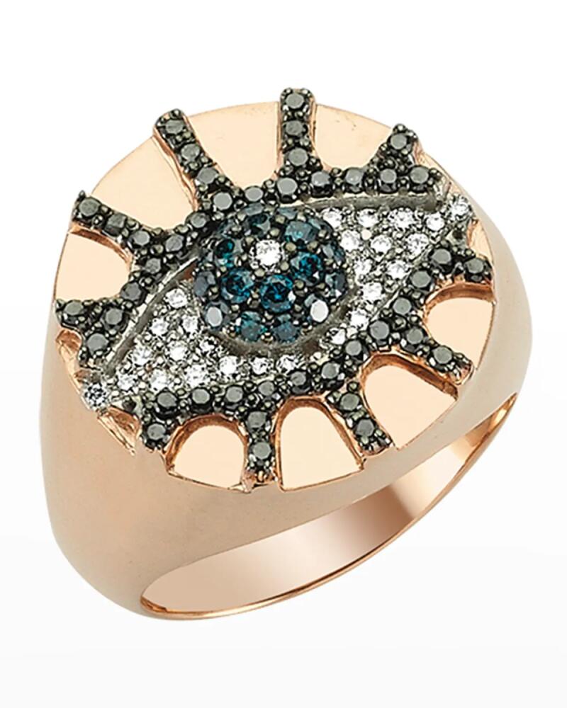 BeeGoddess Eye Light Multi-Diamond Pinky Ring, Size 7 Cover