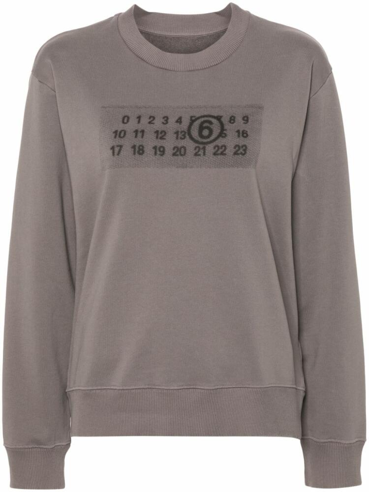 MM6 Maison Margiela numbers-motif cotton sweatshirt - Grey Cover