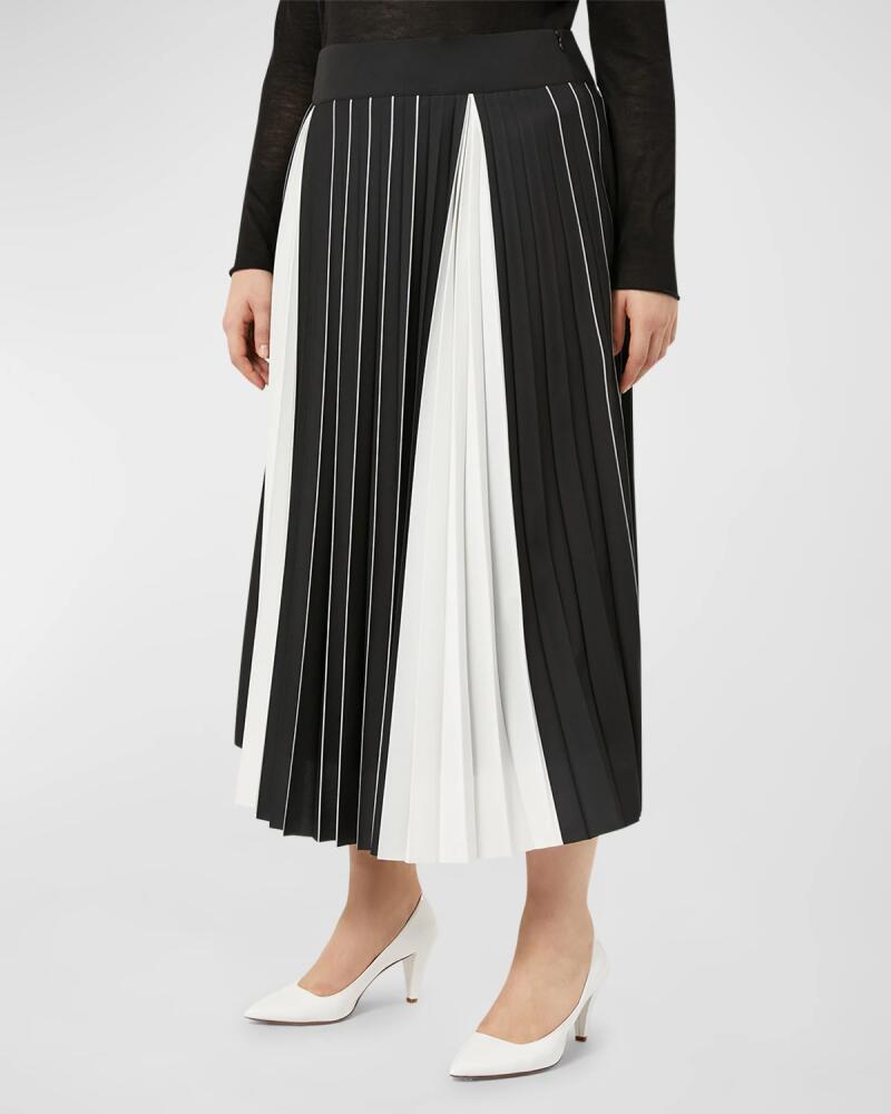 Marina Rinaldi Plus Size Zina Pleated Two-Tone Midi Skirt Cover