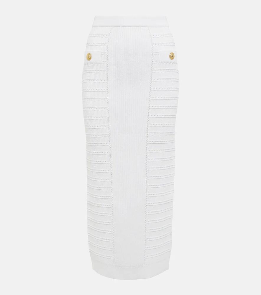 Balmain Embellished knit midi skirt Cover