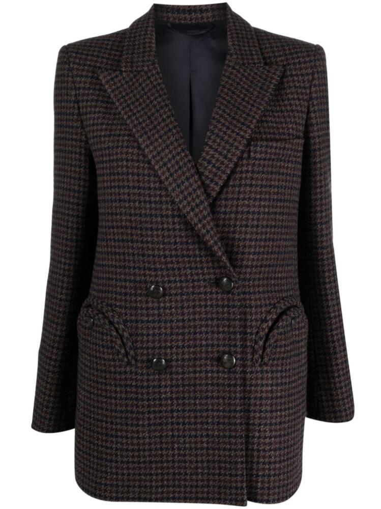 Blazé Milano peak-lapel houndstooth-pattern blazer - Brown Cover