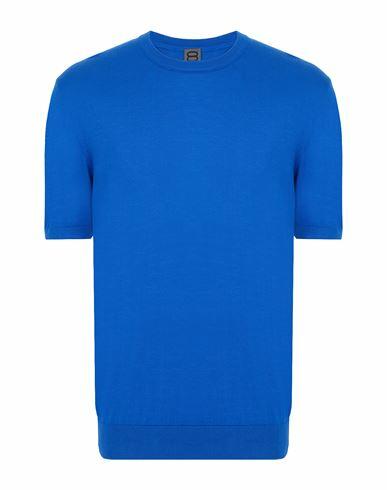 8 By Yoox Organic-cotton Regular-fit Knit T-shirt Man Sweater Bright blue Organic cotton Cover