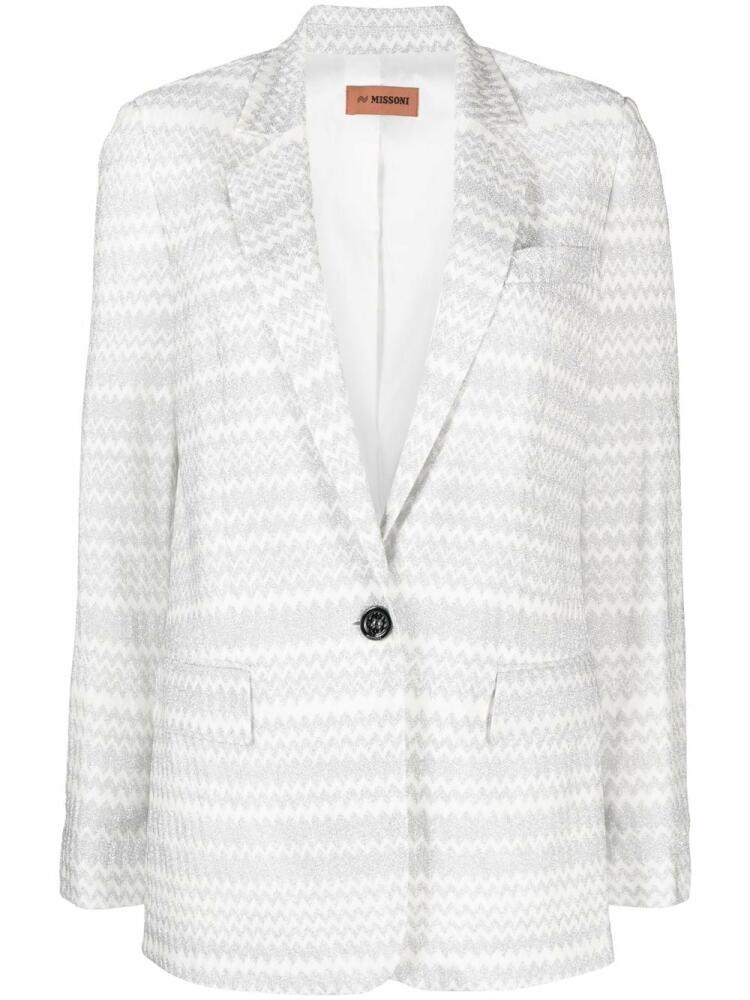 Missoni zigzag-pattern single-breasted blazer - White Cover