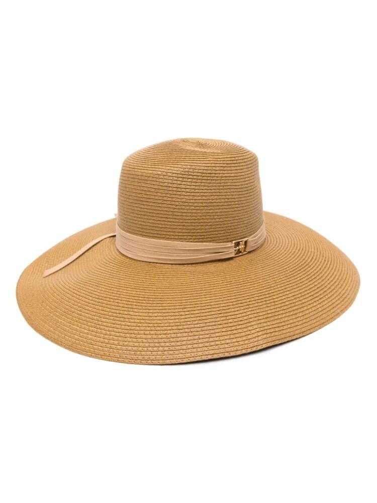 Alberta Ferretti logo-plaque sun hat - Brown Cover