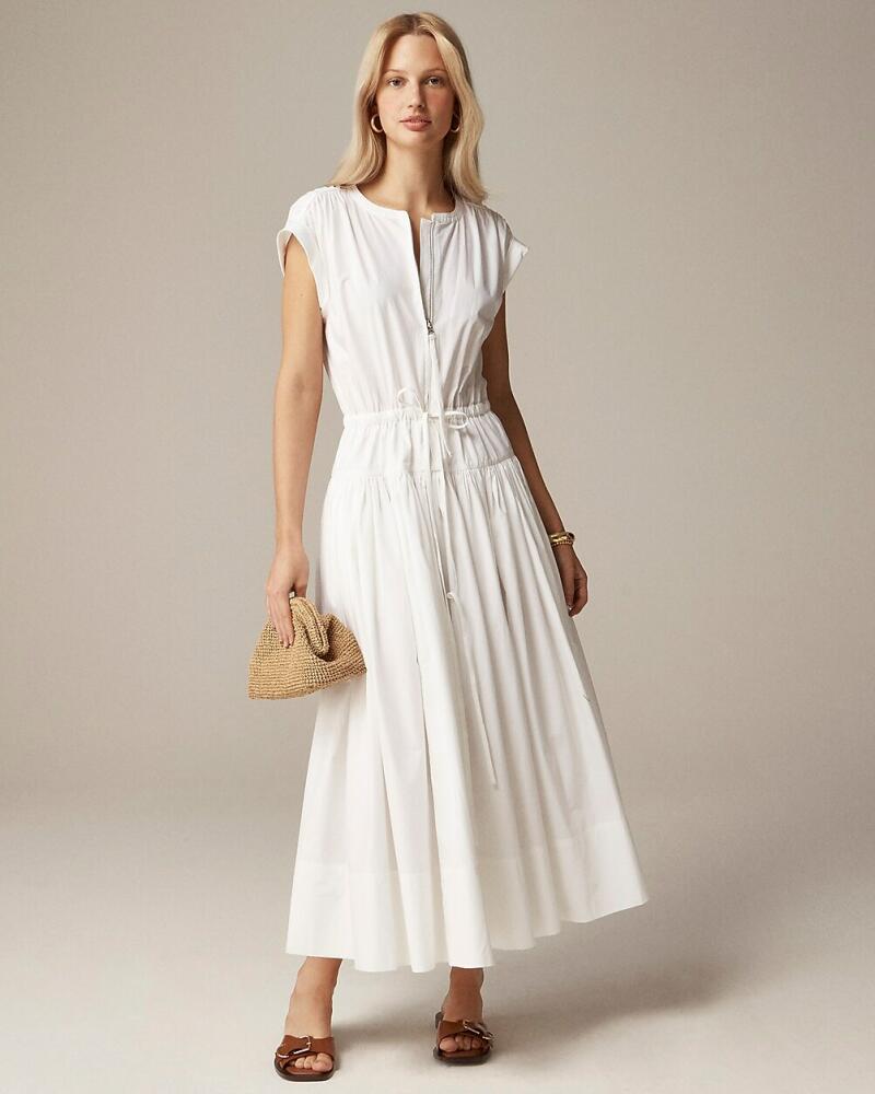 J.Crew Drop-waist midi dress in cotton poplin Cover