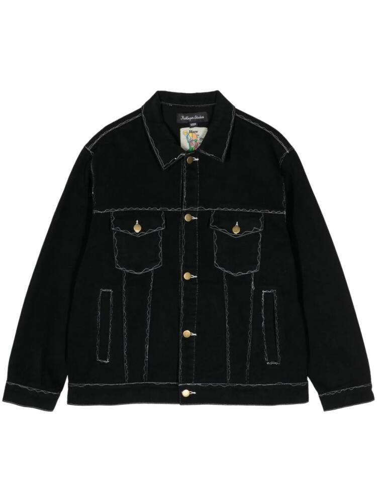 KidSuper Messy Stitched denim jacket - Black Cover