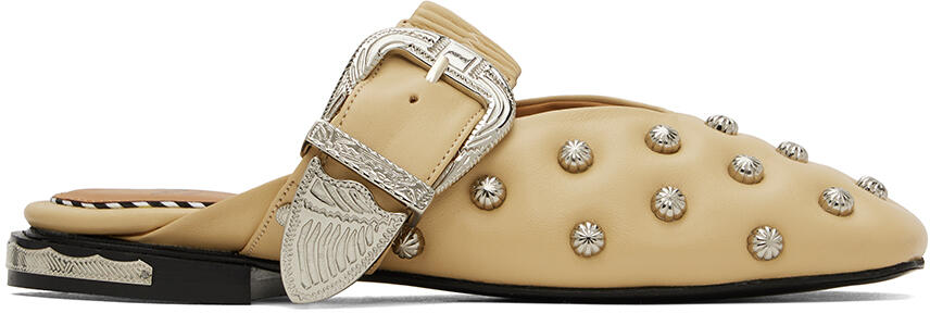 Toga Pulla Beige Studded Slippers Cover