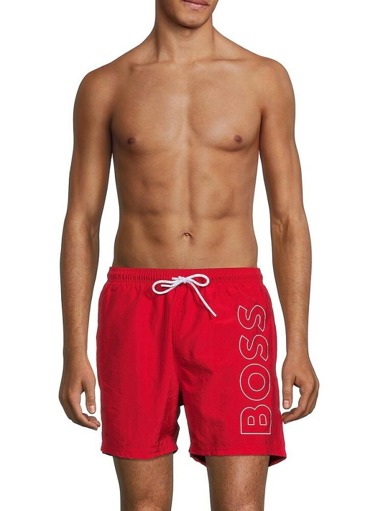 BOSS Men's Octopus Logo Swim Shorts - Red Cover