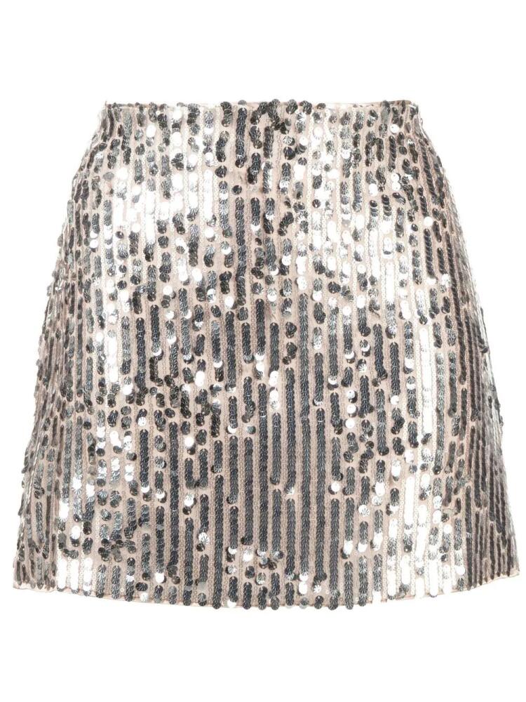 ROTATE BIRGER CHRISTENSEN sequined A-line miniskirt - Silver Cover