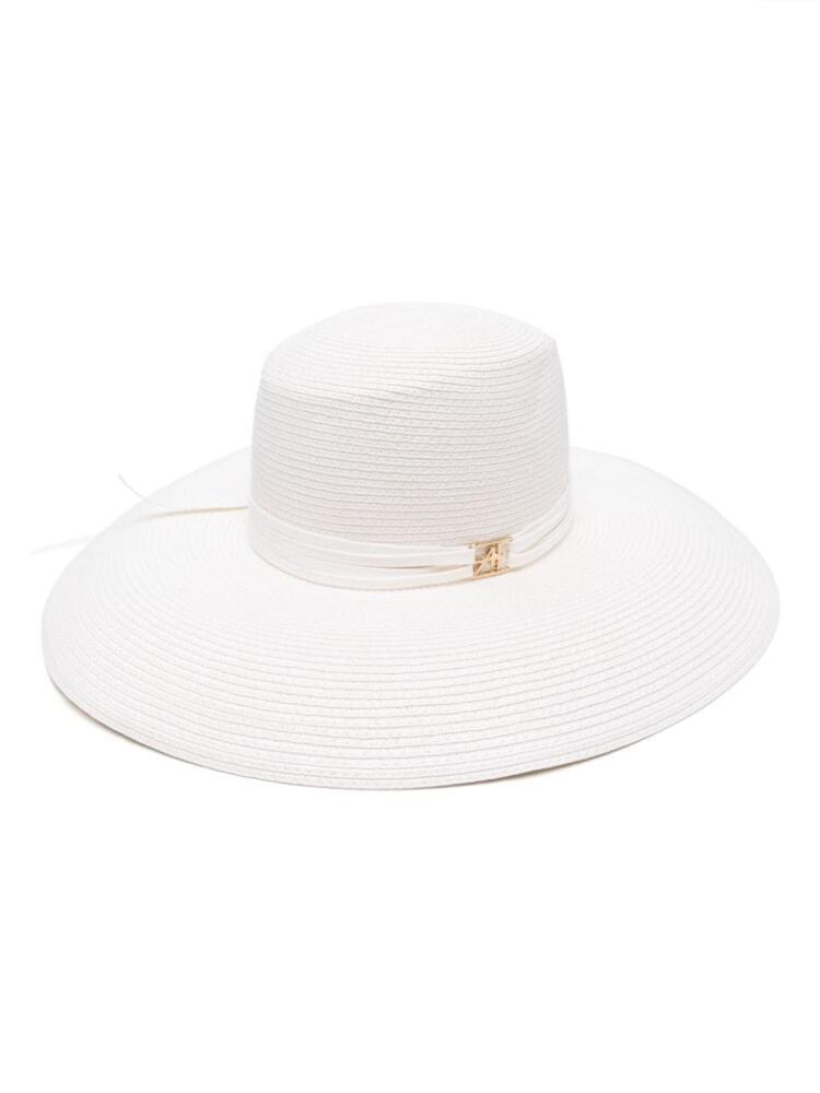 Alberta Ferretti logo-plaque sun hat - White Cover