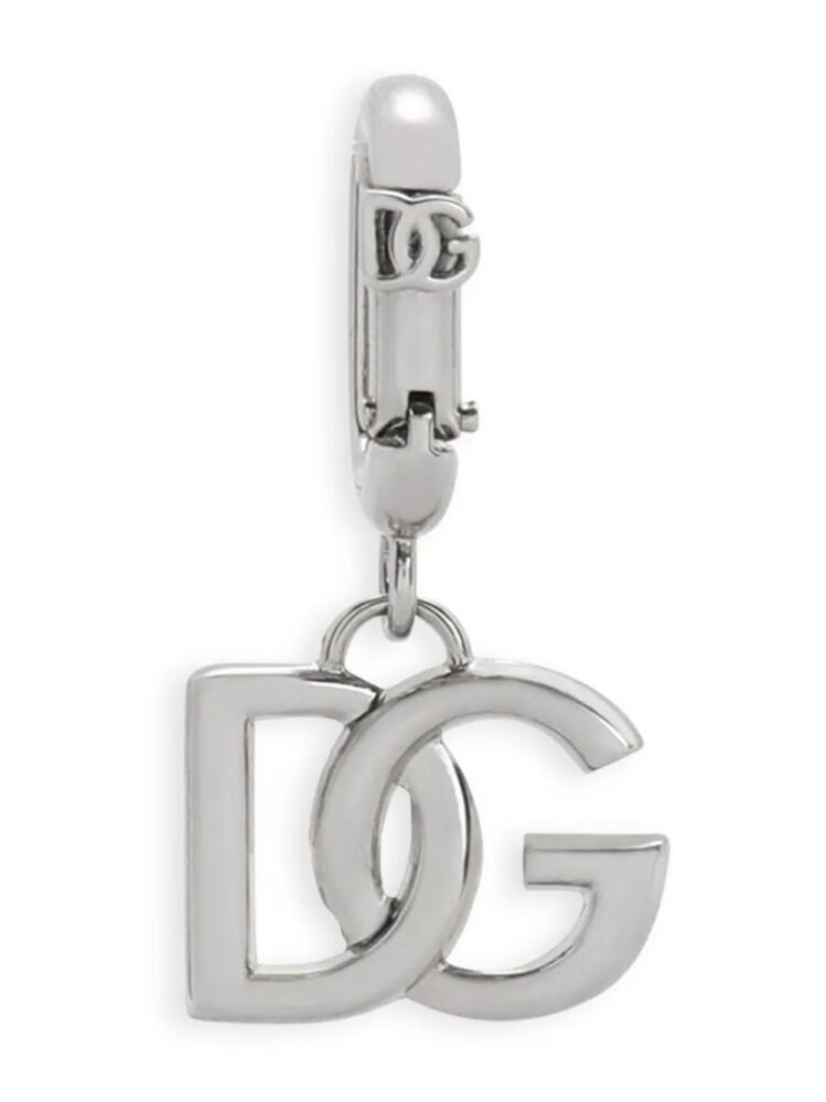 Dolce & Gabbana logo-plaque keyring - Silver Cover