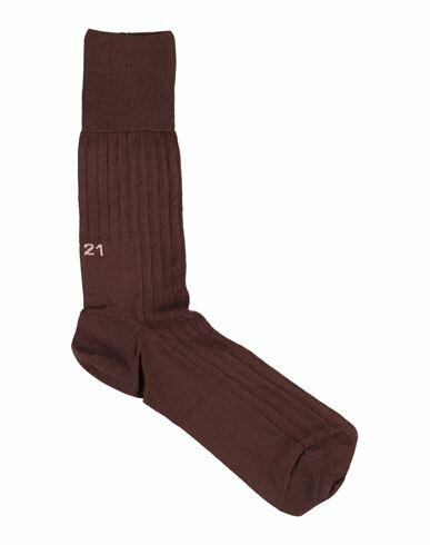 N°21 Woman Socks & Hosiery Dark brown Cotton, Polyamide Cover