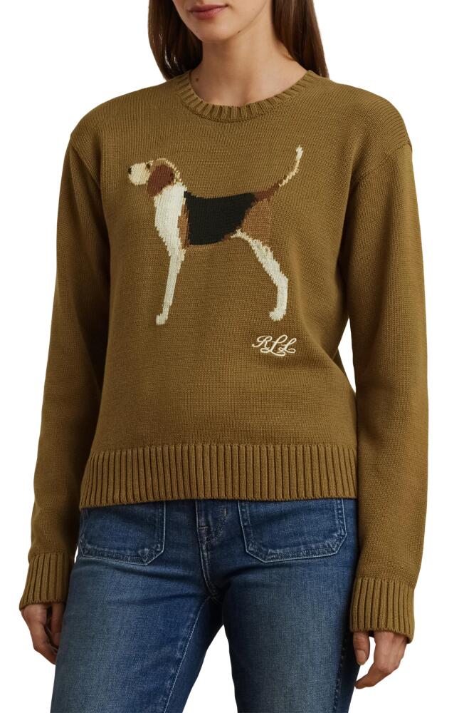 Lauren Ralph Lauren Intarsia Beagle Cotton Sweater in Honey Tan Cover