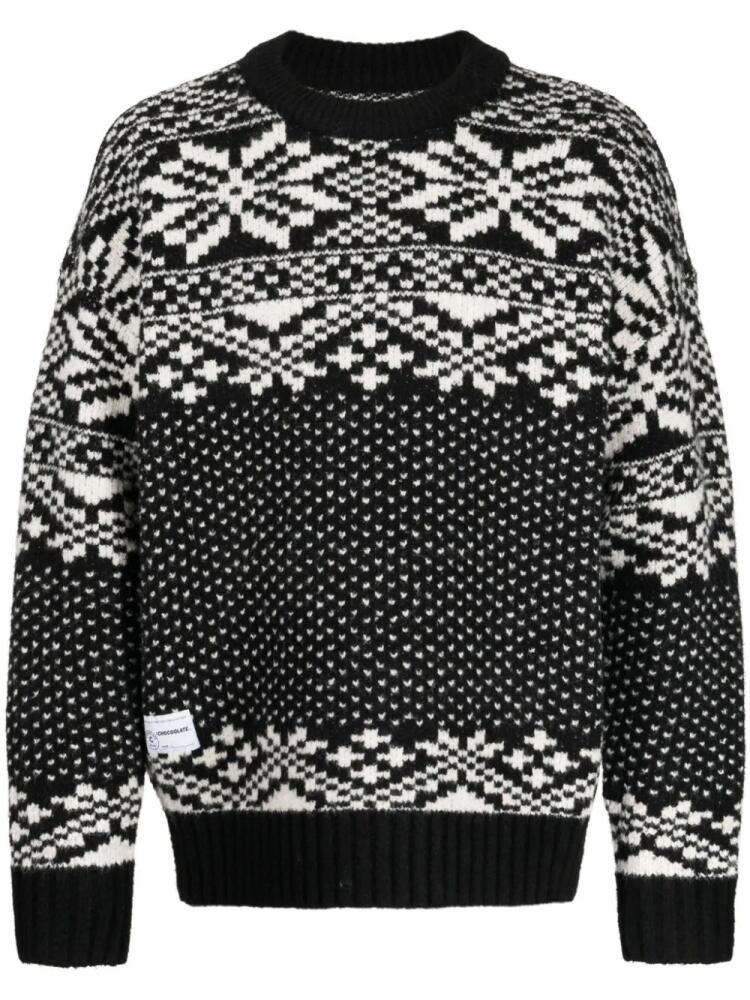 CHOCOOLATE jacquard knitted jumper - Black Cover