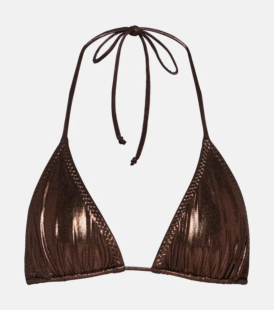 Norma Kamali String metallic bikini top Cover