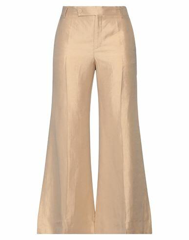 Momoní Woman Pants Beige Viscose, Linen Cover