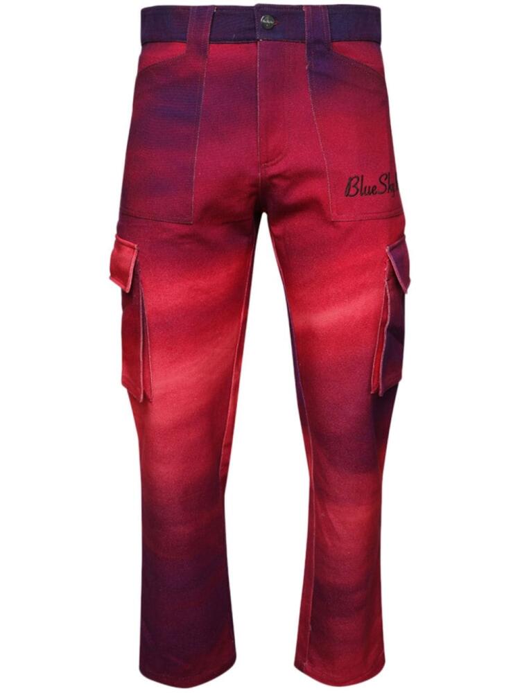 BLUE SKY INN Sunrise gradient cargo trousers - Red Cover