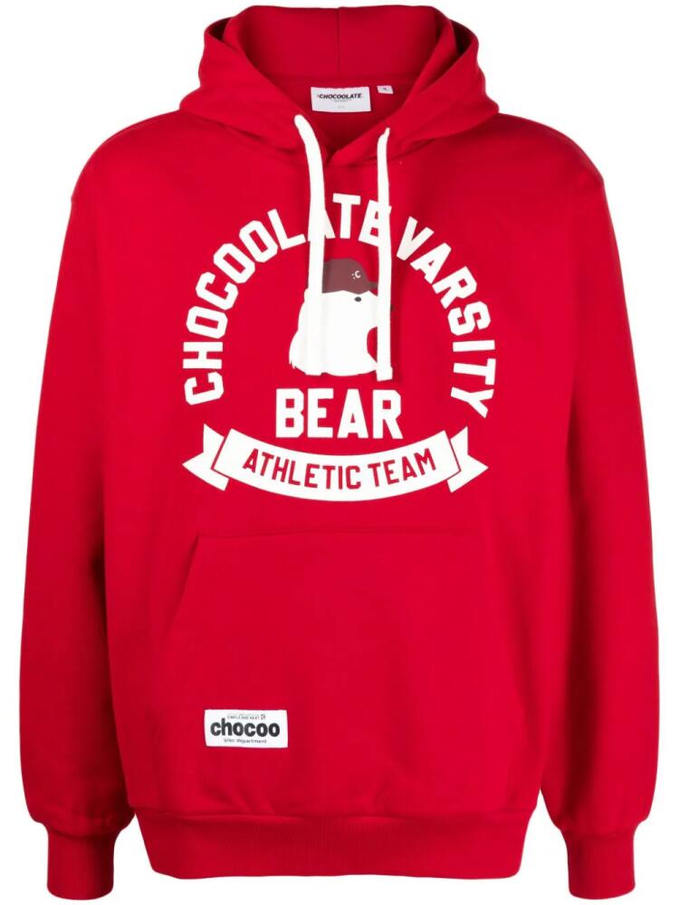 CHOCOOLATE bear-print hoodie - Red Cover