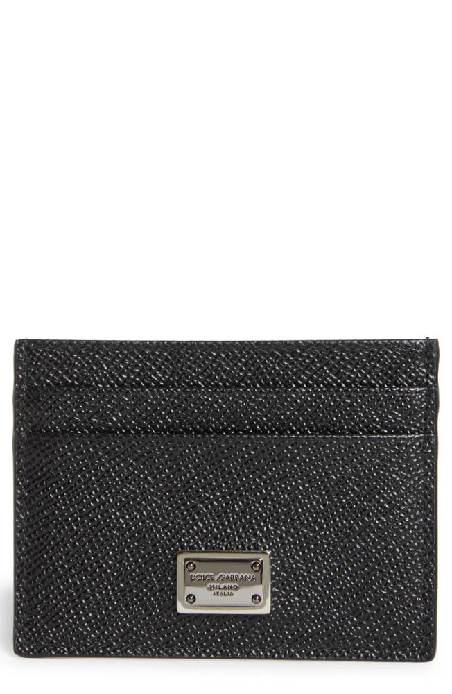 Dolce & Gabbana Logo Plaque Leather Card Case in Black Cover