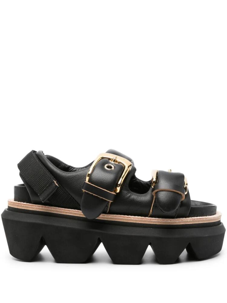 sacai padded leather sandals - Black Cover