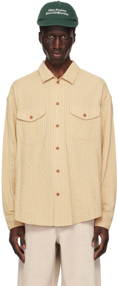 Uniform Bridge Beige Striped Shirt Cover