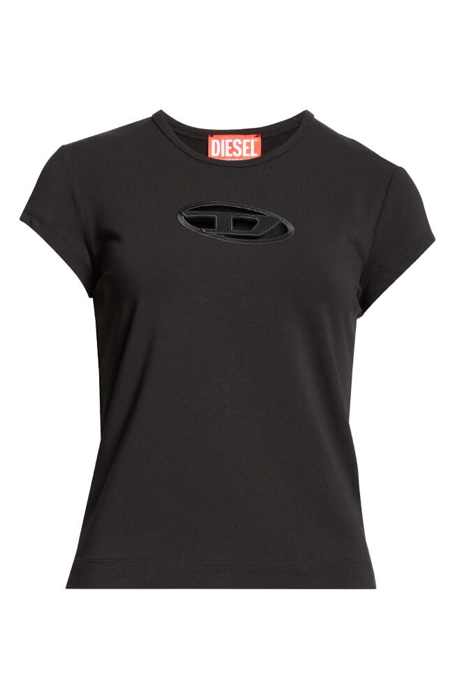 DIESEL T-Angie Embroidered Logo Cutout T-Shirt in Very/Black Cover