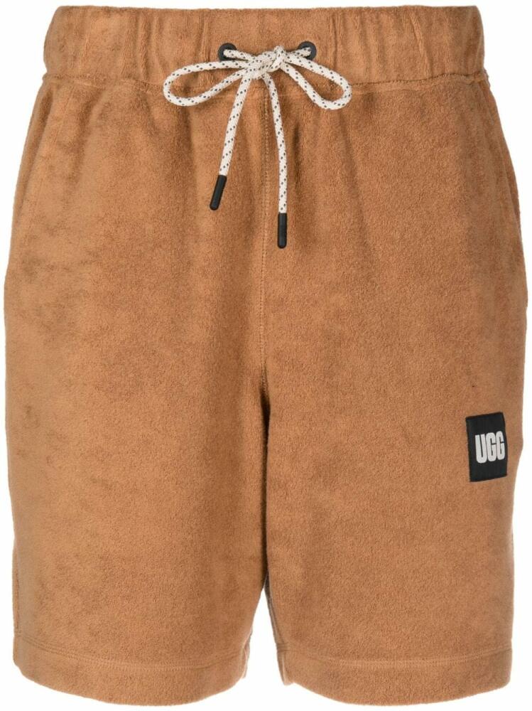 UGG logo-print cotton shorts - Brown Cover