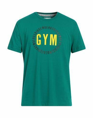 Bikkembergs Man T-shirt Green Cotton, Elastane Cover