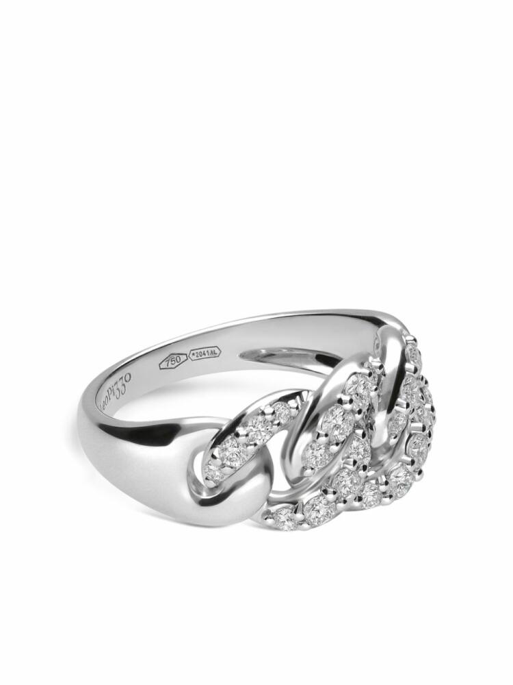 LEO PIZZO 18kt white gold Gourmette diamond ring - Silver Cover