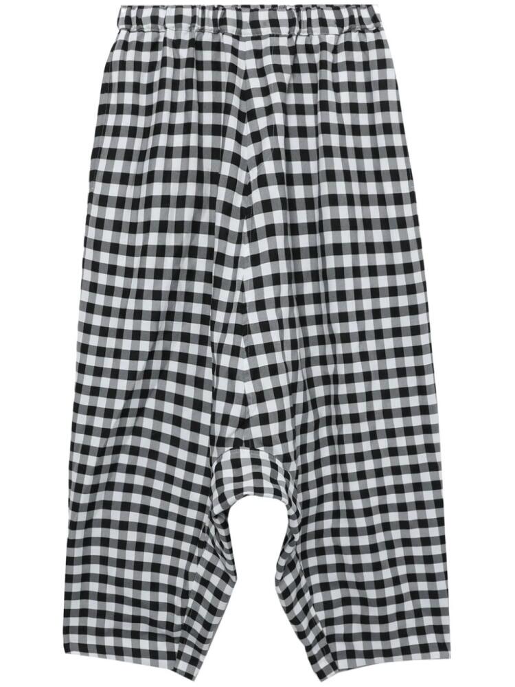 Black Comme Des Garçons gingham-print drop-crotch trousers Cover