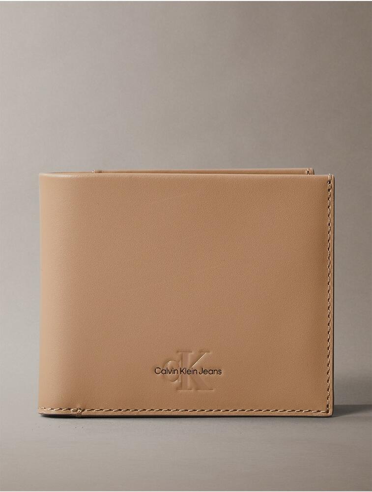 Calvin Klein Men's Monogram Logo Bifold Wallet - Brown Cover