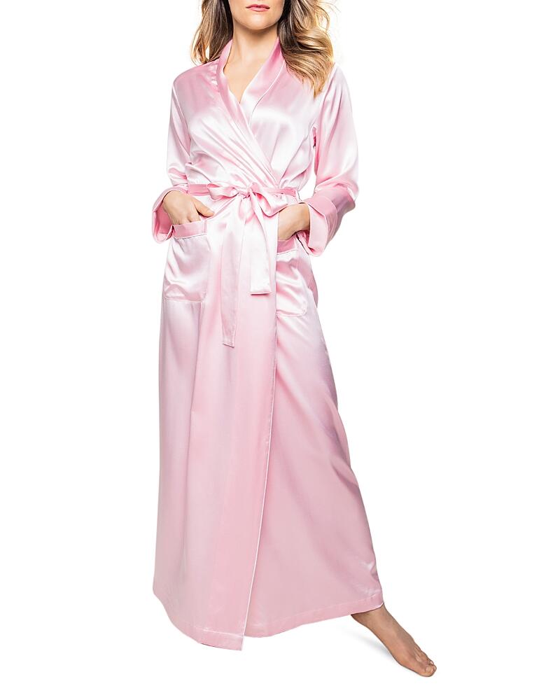 Petite Plume Pink Silk Long Robe Cover