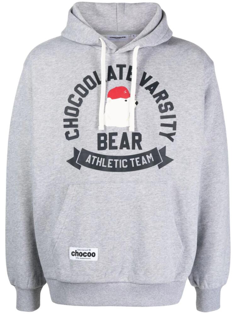 CHOCOOLATE bear-print hoodie - Grey Cover