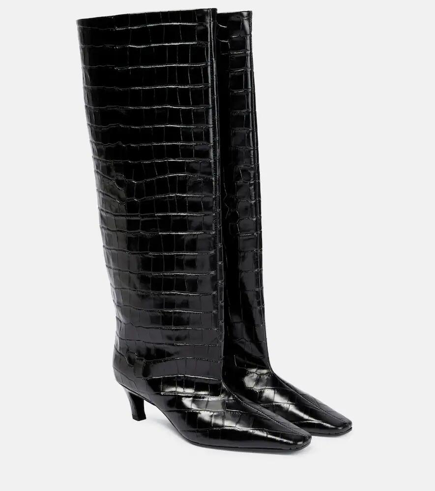 Toteme Croc-effect leather knee-high boots Cover