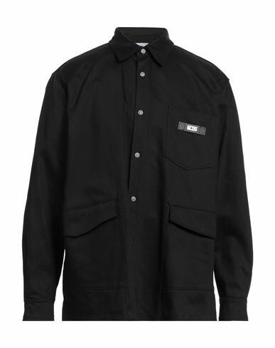 Gcds Man Shirt Black Cotton, Elastane Cover