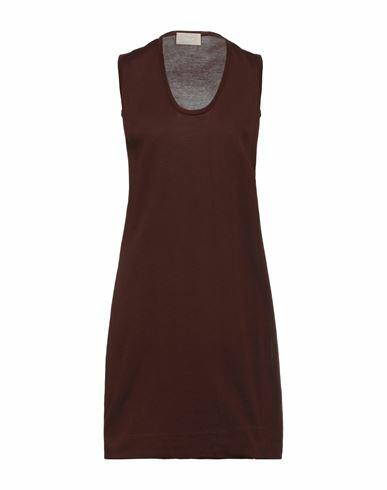 Drumohr Woman Mini dress Brown Cotton Cover