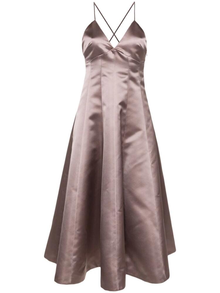 Philosophy Di Lorenzo Serafini V-neck satin midi dress - Grey Cover