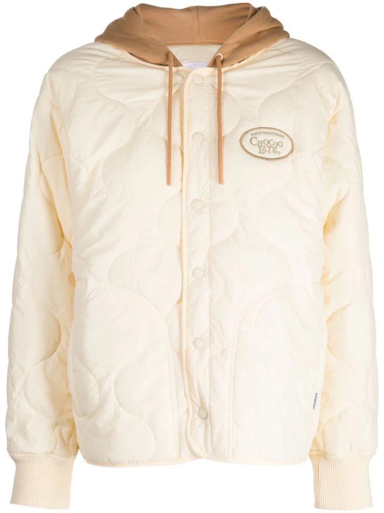 CHOCOOLATE quilted logo-embroidered jacket - Neutrals Cover