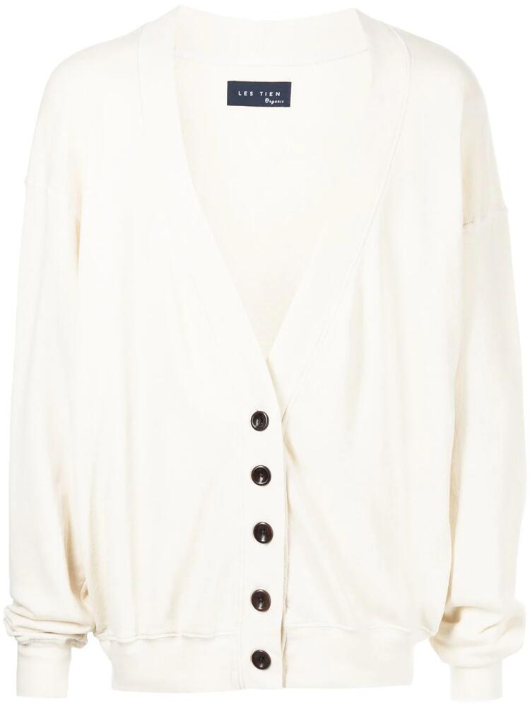 Les Tien v-neck cotton cardigan - White Cover