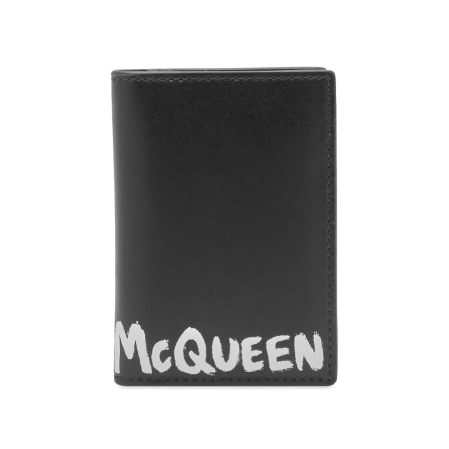 Alexander Mcqueen Calf Leather Logo Printed Bifold Wallet Cover