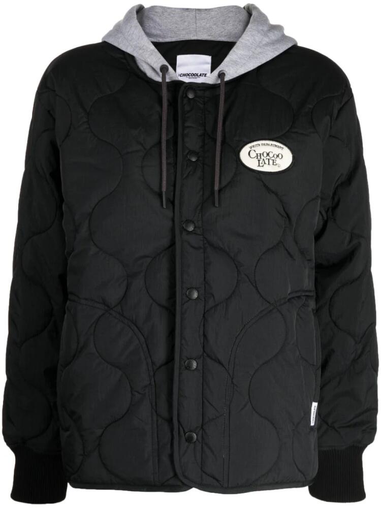 CHOCOOLATE quilted hooded jacket - Black Cover