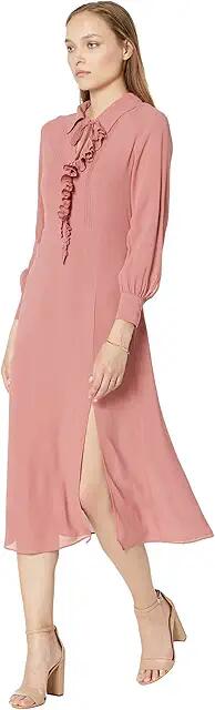 Ted Baker Faithiy Asymmetric Ruffle Midi Skirt Dress (Mid/Pink) Women's Dress Cover